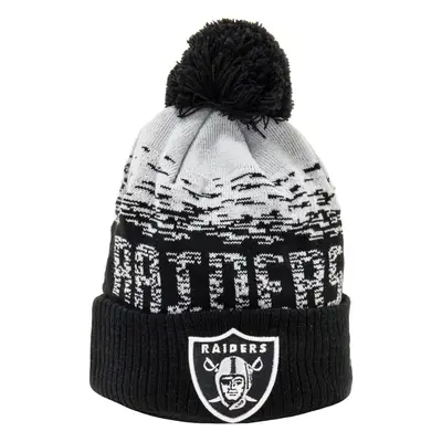 New Era Las Vegas Raiders Ombre NFL Football Winter Beanie Bobble Hat - Black