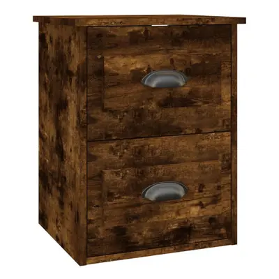 (smoked oak, pcs) vidaXL Wall-mounted Bedside Cabinets Floating Storage Cabinets Hanging Cabinet