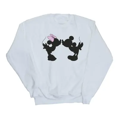 (XXL, White) Disney Womens/Ladies Mickey Minnie Kiss Silhouette Sweatshirt