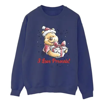 (XL, Navy Blue) Disney Womens/Ladies Winnie The Pooh Love Presents Sweatshirt