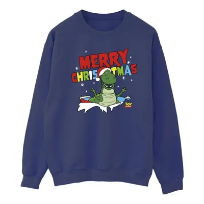 (4XL, Navy Blue) Disney Mens Toy Story Rex Christmas Burst Sweatshirt