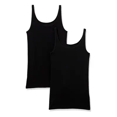 Amazon Essentials Women's Slim-Fit Thin Strap Tank Pack of Black