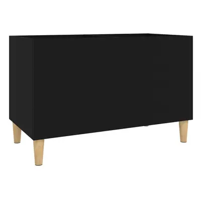 (black) vidaXL Record Cabinet Office Vinyl Storage Cabinet Sideboard Engineered Wood