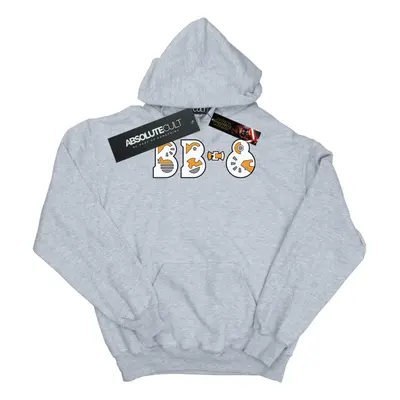 (S, Sports Grey) Star Wars Mens The Rise Of Skywalker BB-8 Text Logo Hoodie