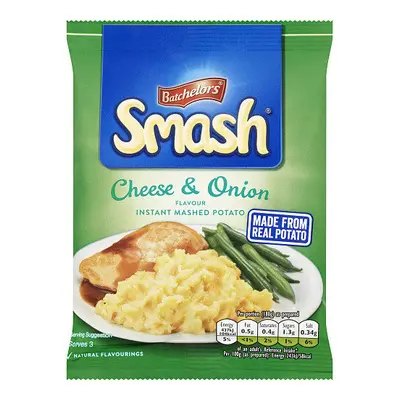 Batchelors Smash Cheese & Onion Instant Mash Potato 107g (Pack of 9)