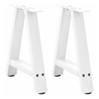 (white, x (42-43) cm) vidaXL Coffee Table Legs A-Shaped Desk Legs Metal Bar Stand DIY pcs Steel