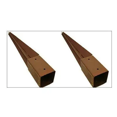 2X Heavy Duty Fence Post Holder 750Mm X 75Mm Spike Rust Resistant