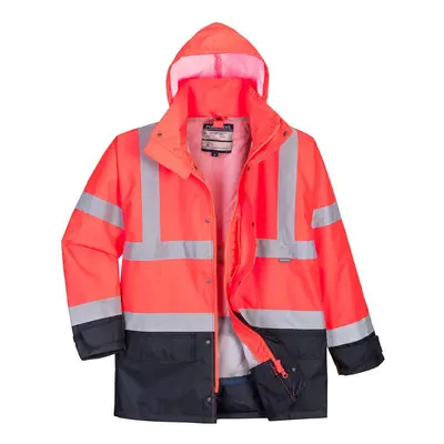 (XL, Red/Navy) Portwest Mens Executive In Hi-Vis Jacket