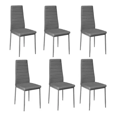 (Grey) Set of PU Leather Dining Chairs Kitchen Chairs