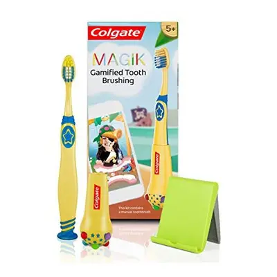 Colgate Magik Toothbrush for Kids, Children's Manual Toothbrush to use with Interactive Free Sma