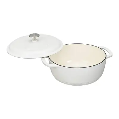 Amazon Enamelled Cast Iron Round Dutch Oven, 6.9 L, Matte White