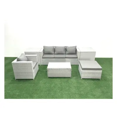 Fimous Pieces Rattan Garden Furniture Set Outdoor Garden Sofa Chair Coffee Table Set with Side T