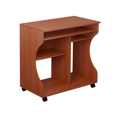 HOMCOM Computer Table Study Desk with Sliding Keyboard Tray, Cherry Wood