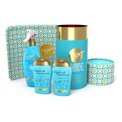 Gift Set, Argan Oil of Morroco Hair Care Gift Set with Heat Protection Spray and Heat Resistant 