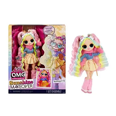 LOL Surprise OMG Sunshine Makeover Fashion Doll - BUBBLEGUM DJ - Includes UV Colour Change in th