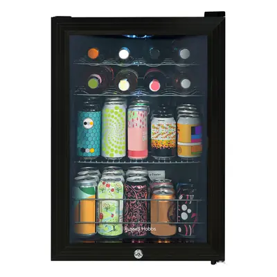 Russell Hobbs Drinks Fridge Wine Cooler 62L Black Lockable RHGWC4B-LCK