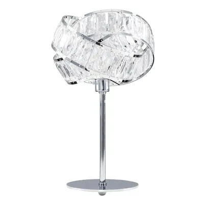 Polished Chrome & Clear Acrylic Jewel Intertwined Rings Design Table Lamp