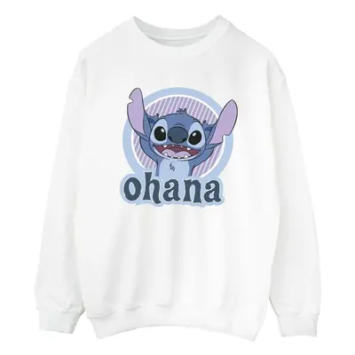 (S, White) Disney Womens/Ladies Lilo And Stitch Ohana Circle Sweatshirt