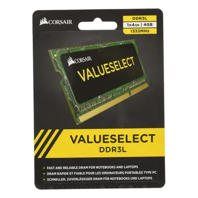 Value Select SODIMM 4GB (1x4GB) DDR3L 1333MHz C9 Memory for Laptop/Notebooks - Black