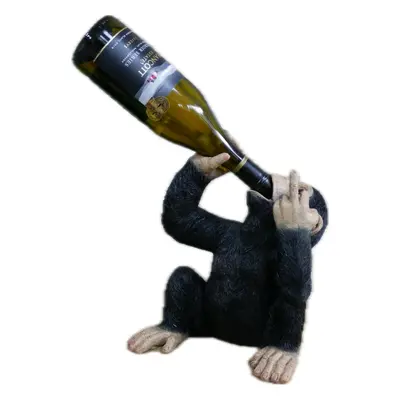 Cheeky Monkey Resin Decorative Wine Bottle Holder | Up Yours | Black