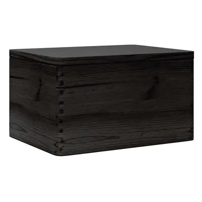 (black, x x cm) vidaXL Wooden Box Storage Box Wooden Crate Treasure Chest Solid Wood Pine