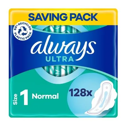 Always Ultra Sanitary Towels with Wings, Size 1, Normal, Towels (32 x packs), SAVING PACK, Odour