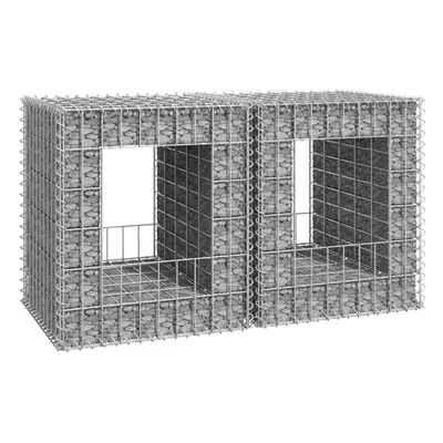 vidaXL 2x Gabion Basket Posts Iron Patio Outdoor Garden Planter Gabion Post