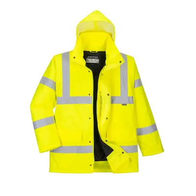 (S, Yellow) Portwest Mens Hi-Vis Breathable Winter Traffic Jacket