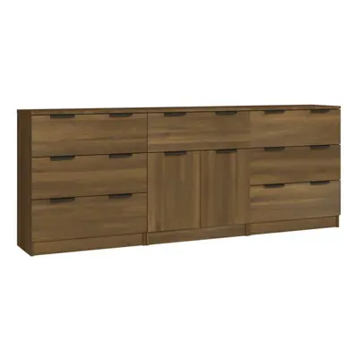 vidaXL Sideboards Piece Brown Oak Engineered Wood Cupboard Storage Cabinet