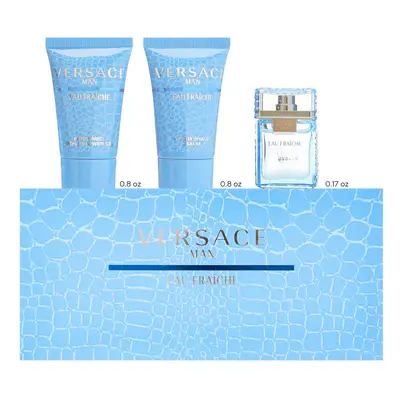 Versace Man Eau Fraiche By Gianni Versace For Men Edt .17 Oz Mini & After Shave Balm .8 Oz Mini 