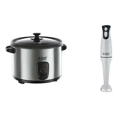 Russell Hobbs Rice Cooker and Steamer, 1.8 Litre, Silver & Hobbs Food Collection Hand Blender 22