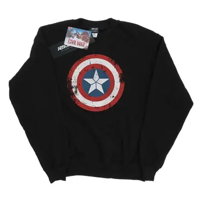 (3XL, Black) Marvel Mens Captain America Civil War Distressed Shield Sweatshirt