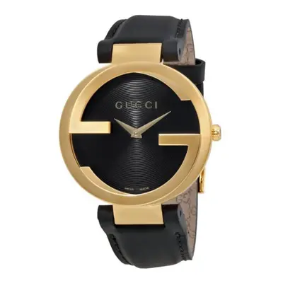 Gucci YA133326 Interlocking Black Dial Gold Tone Ladies Watch