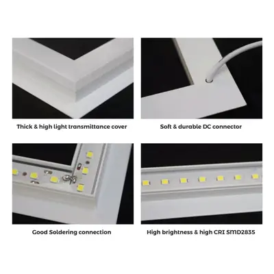 Double Square Borderline LED Panel, 60x60 40W Lumens, Years warranty, 6000K