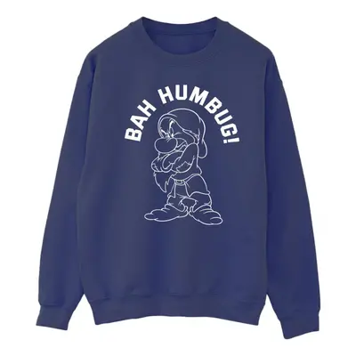 (L, Navy Blue) Disney Mens Snow White Grumpy Humbug Sweatshirt