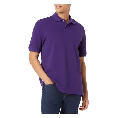 Mens Regular-Fit cotton Pique Polo Shirt (Available in Big & Tall), Dark Purple, X-Small