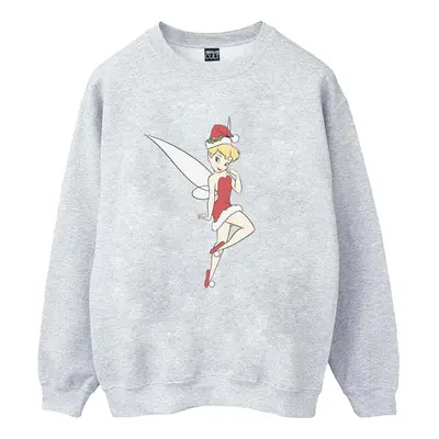 (L, Sports Grey) Disney Womens/Ladies Tinker Bell Christmas Sweatshirt