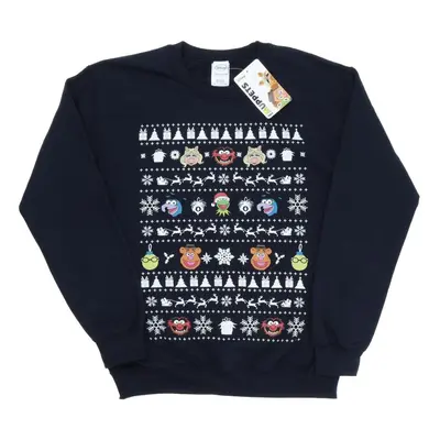 (M, Deep Navy) Disney Womens/Ladies The Muppets Christmas Heads Sweatshirt