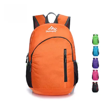 (Orange) 22L Outdoor Folding Backpack Waterproof Shoulder Rucksack Storage Bag Men Women Sports 