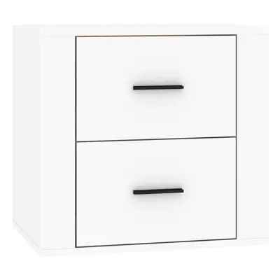 (White) vidaXL Wall-mounted Bedside Cabinet Indoor Floating Nightstand Multi Colours