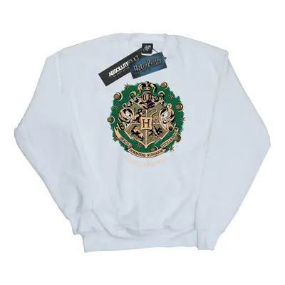 (S, White) Harry Potter Womens/Ladies Christmas Wreath Sweatshirt