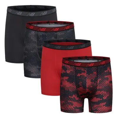 New Balance Boys' 3.5"" Underwear Performance Boxer Briefs (4 Pack)