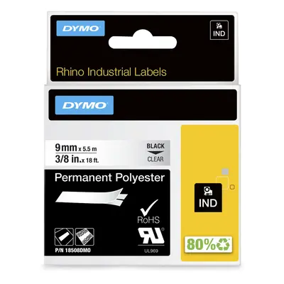 DYMO 3/8"" Clear Permanent Pol