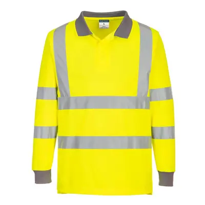 (XXL, Yellow) Portwest Unisex Adult Long-Sleeved Polo Shirt (Pack of 6)