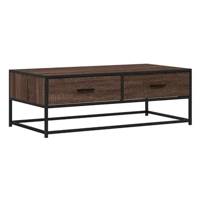 (brown oak) vidaXL Coffee Table End Table Side Table Brown Oak Engineered Wood and Metal