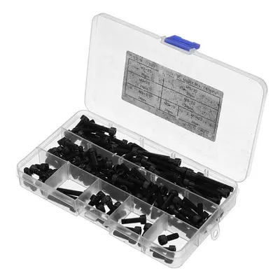 140Pcs M5 12.9 Grade Carbon Steel Hex Socket Cap Head Screw Bolt Assortment Kit