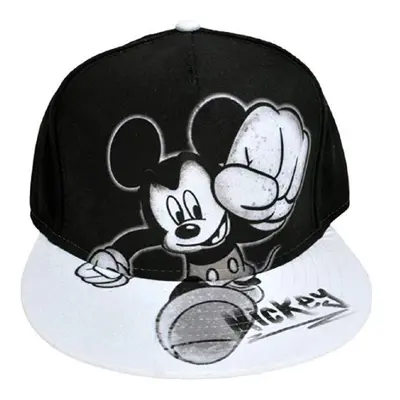 Disney Youth Mickey Mouse Smash Flat Bill Baseball Hat Black/White