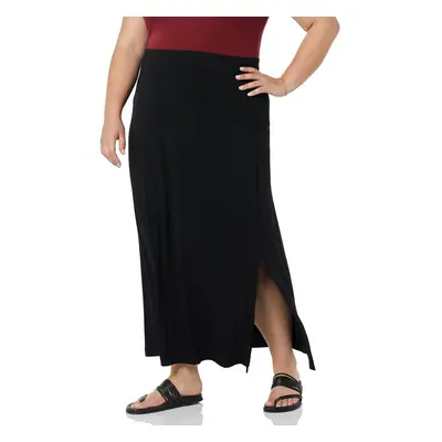 Womens Lightweight Knit Maxi Skirt, Black, Medium