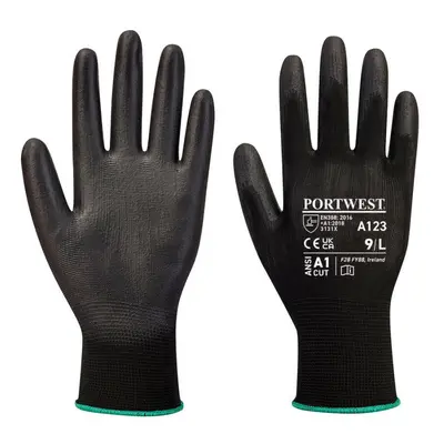 (XL, Black) Portwest Unisex Adult A123 PU Palm Grip Gloves