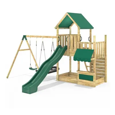 (Double Shop) Rebo Modular Wooden Climbing Frame Adventure Playset - M3